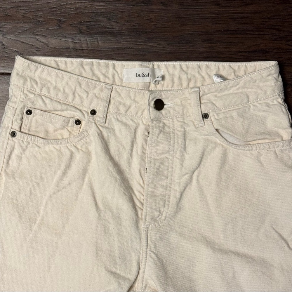 ba&sh Ruth Off White Straight Leg Jeans - Women’s 6 - Picture 5 of 14